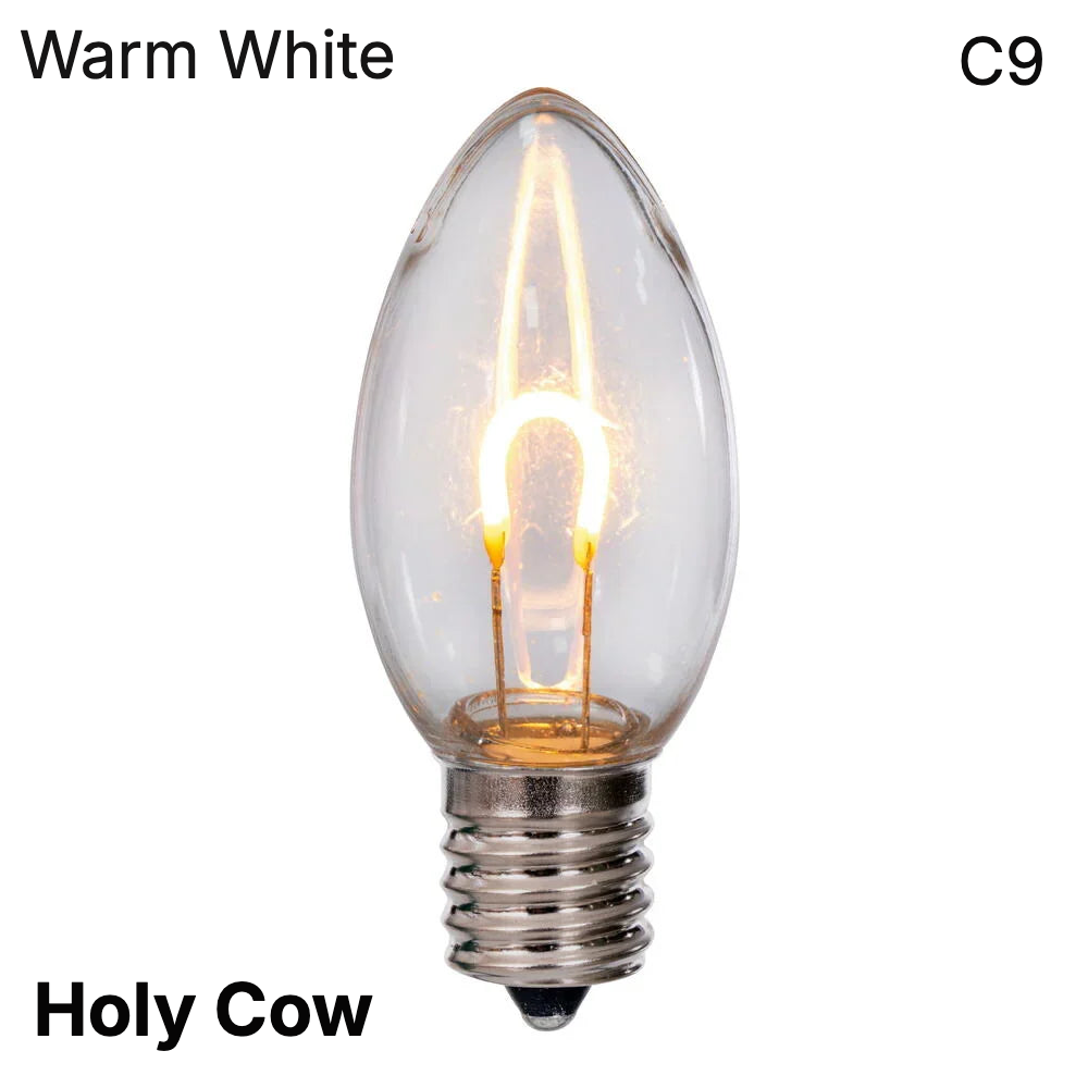 Warm White LED C9 - Smooth Arched Filament Bulb — view 1