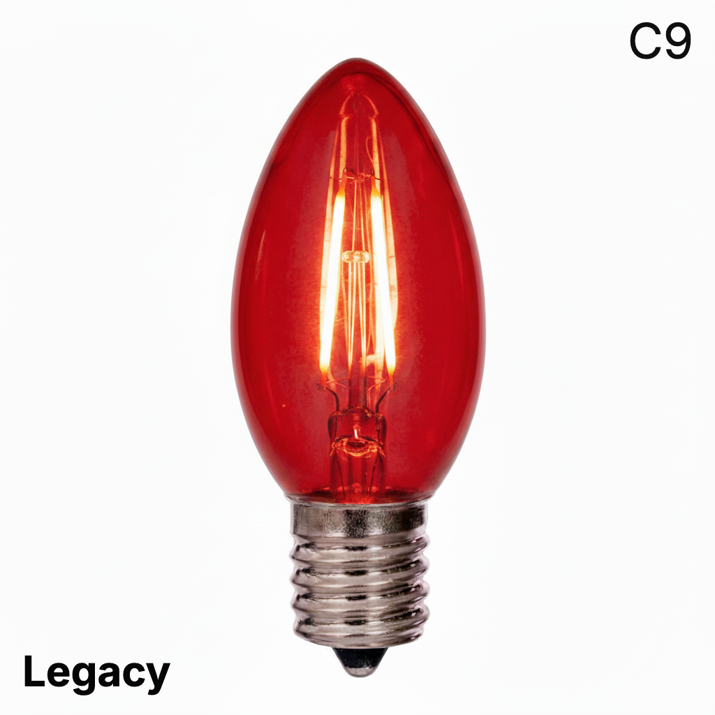 LED C9 Straight Filament Bulb - RED — view 1