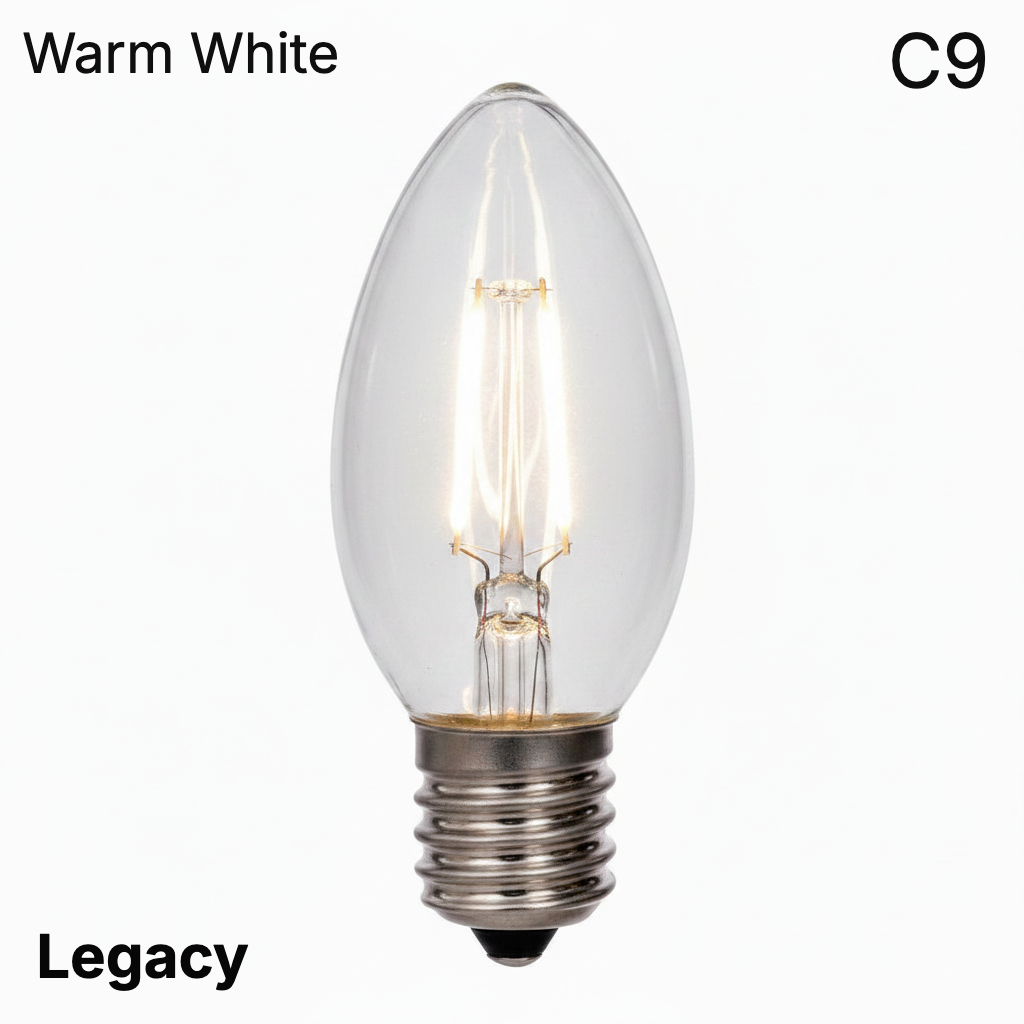 LED C9 Straight Filament Bulb - WARM WHITE 2700K — view 1