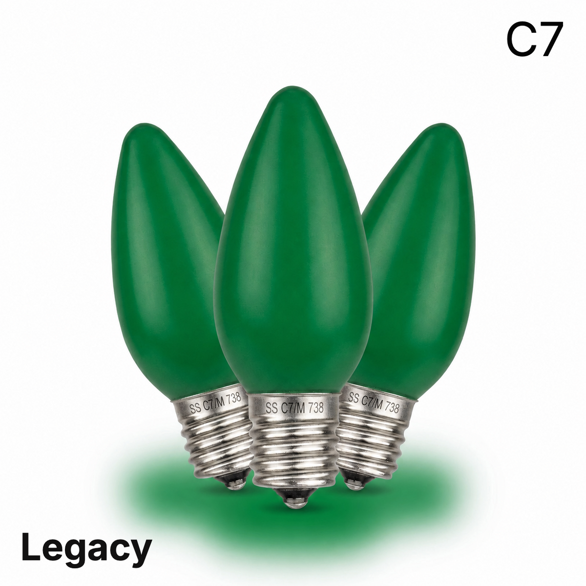 LED C7 SMD Bulb - OPAQUE GREEN — view 1