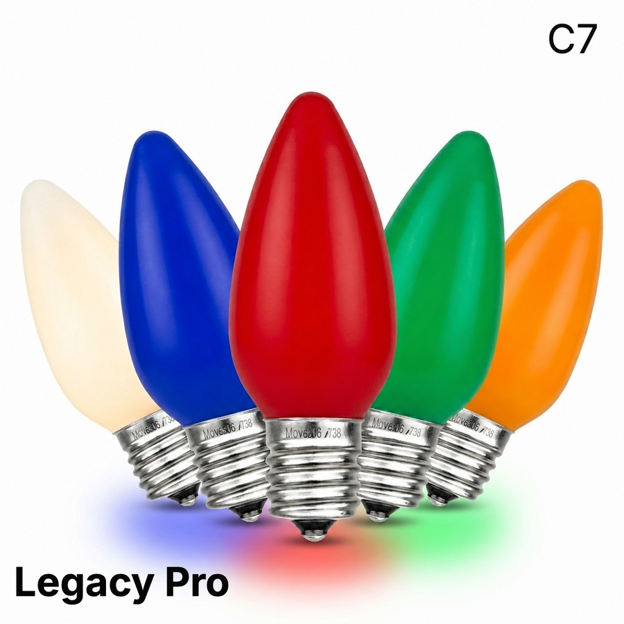 Multi Colored LED C7 - LegacyPro Opaque C7 Filament Bulb Opaque Multi