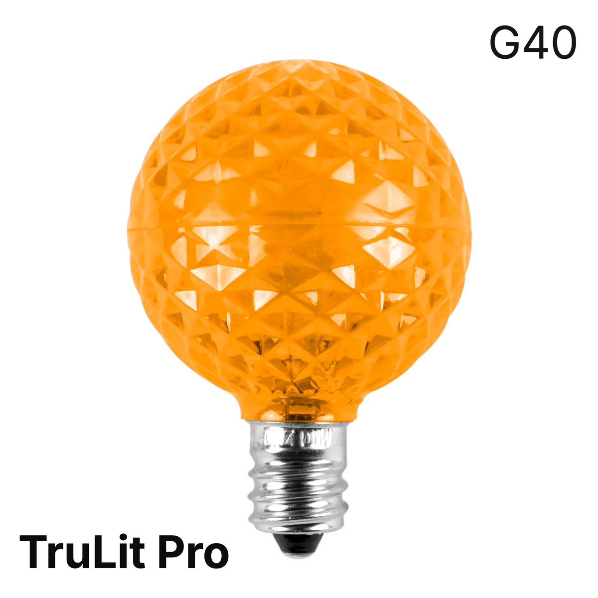 Orange LED G40 - TrueLit Pro Faceted Bulb — view 1