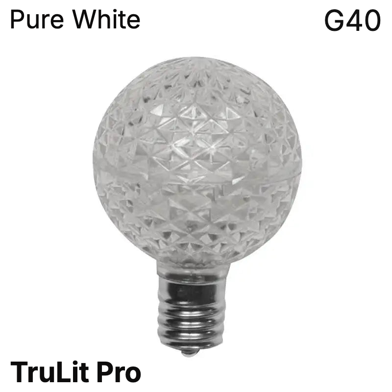 Pure White LED G40 - TrueLit Pro Faceted Bulb — view 1