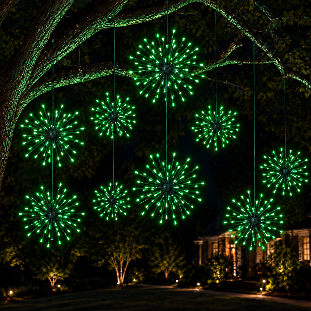 24" Green LED Spritzer - Twinkle - Green Frame — view 2