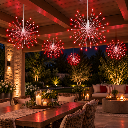 24" Red LED Spritzer - Twinkle - White Frame — view 2