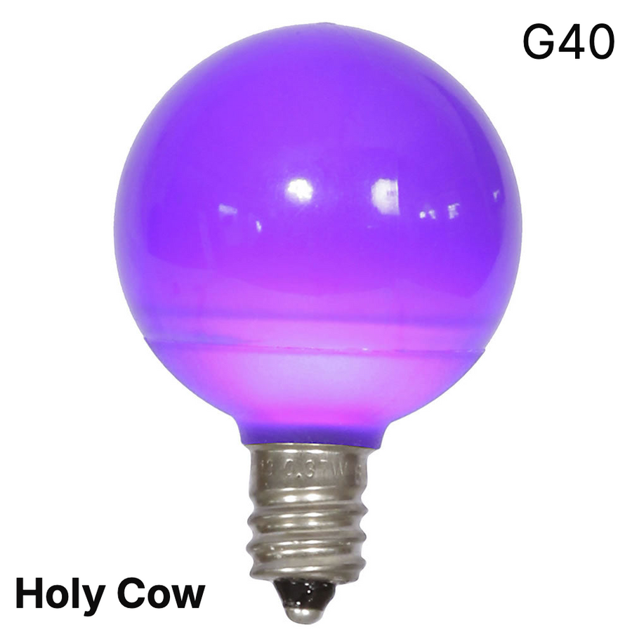 Purple LED G40 - Ceramic Smooth Bulb - Steady Purple