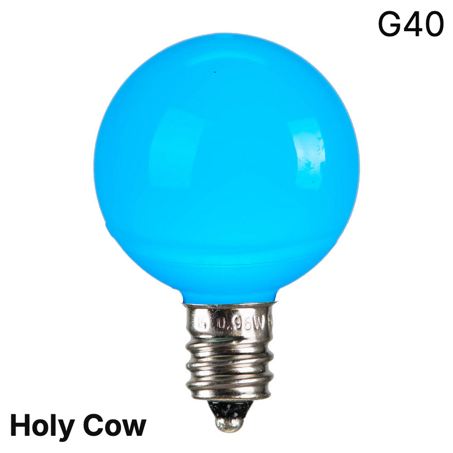 Teal LED G40 - Ceramic Smooth Bulb - Steady Teal
