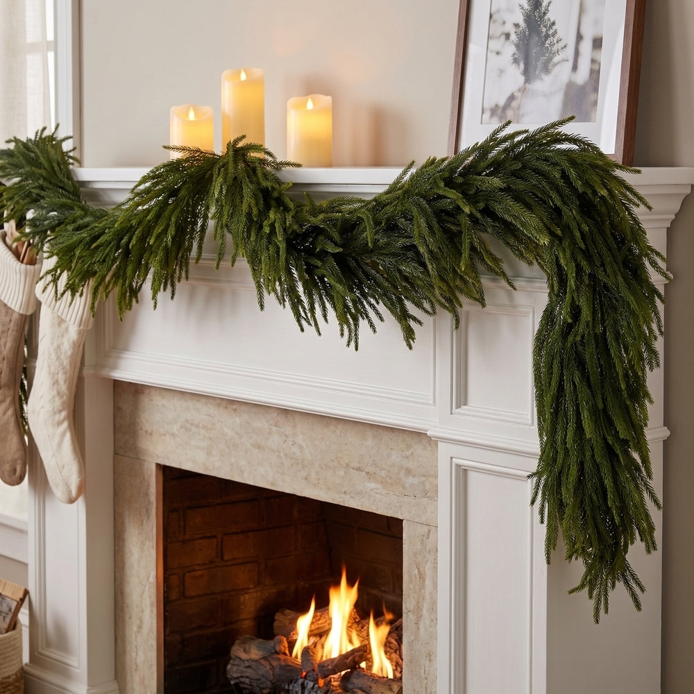 63" Green Norfolk Pine Garland — view 5
