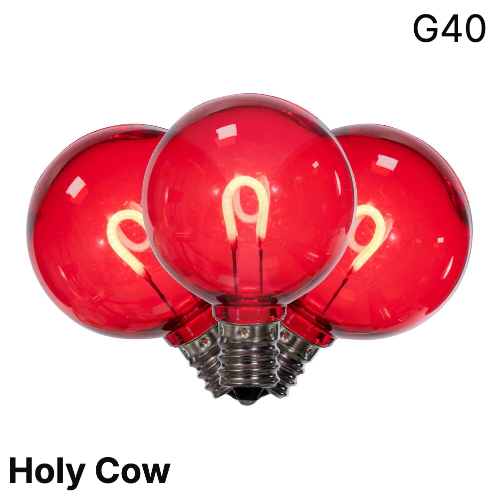 Red LED G40 - Arched Filament Bulb - Steady — view 1