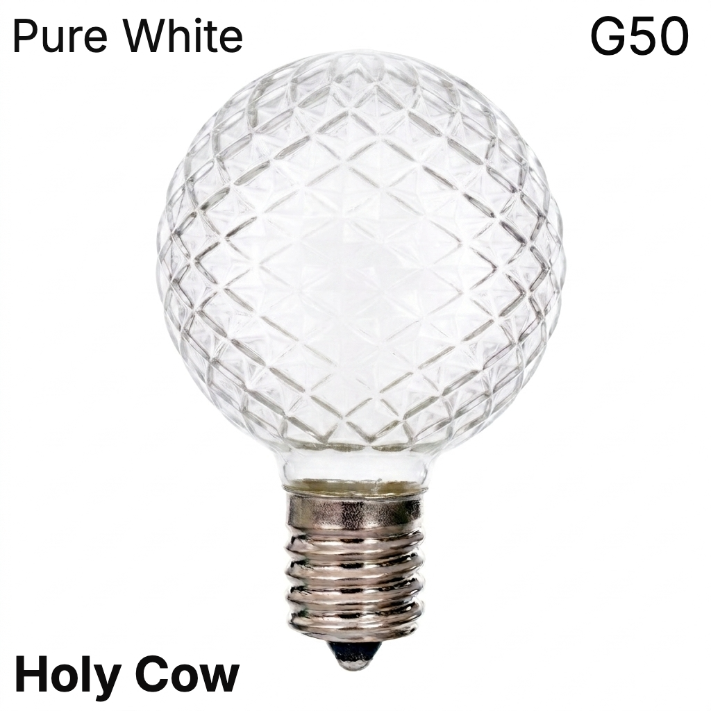 LED G50 Faceted Bulb - PURE WHITE — view 1