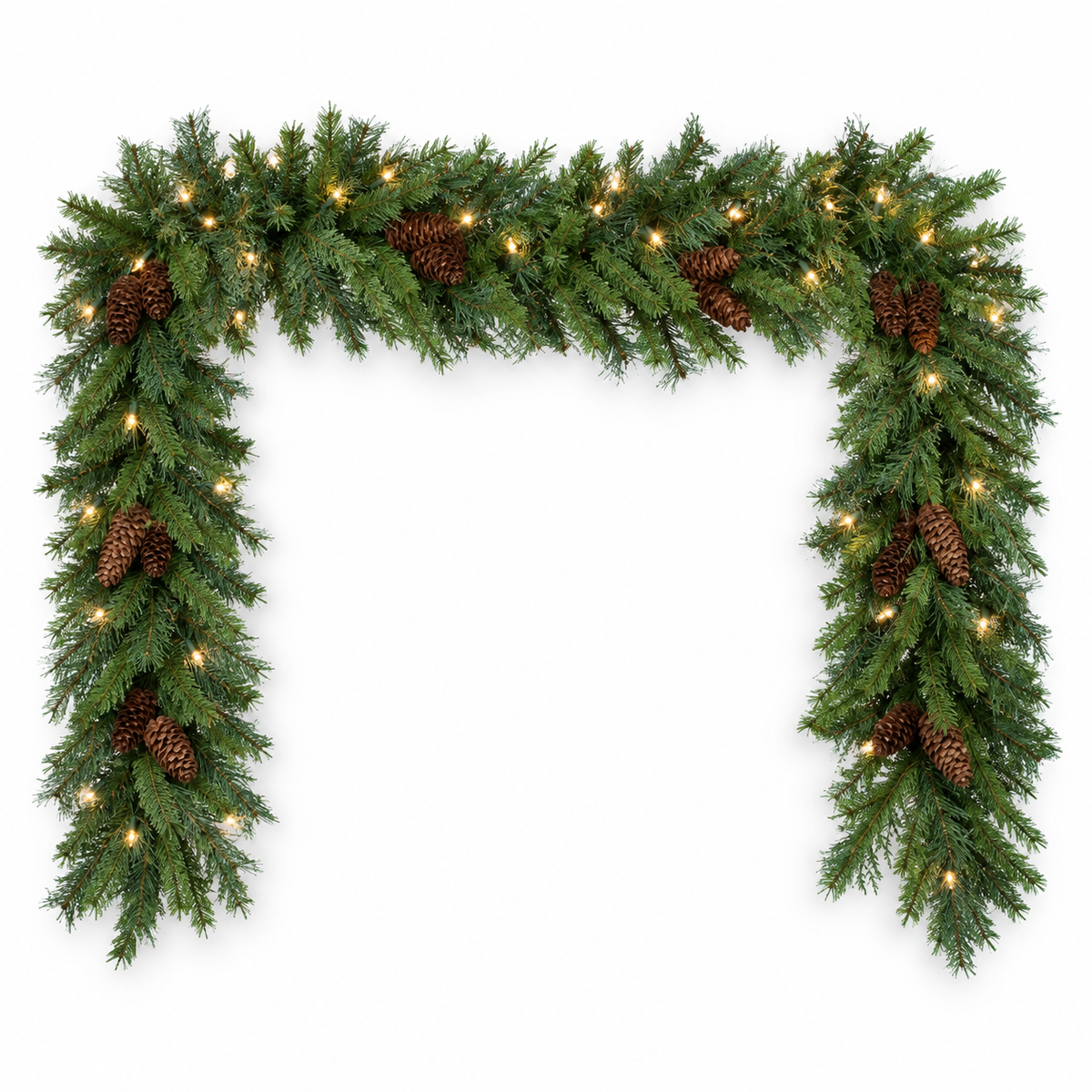 9' x 14" - Prelit Warm White Denali Pine Garland — view 1