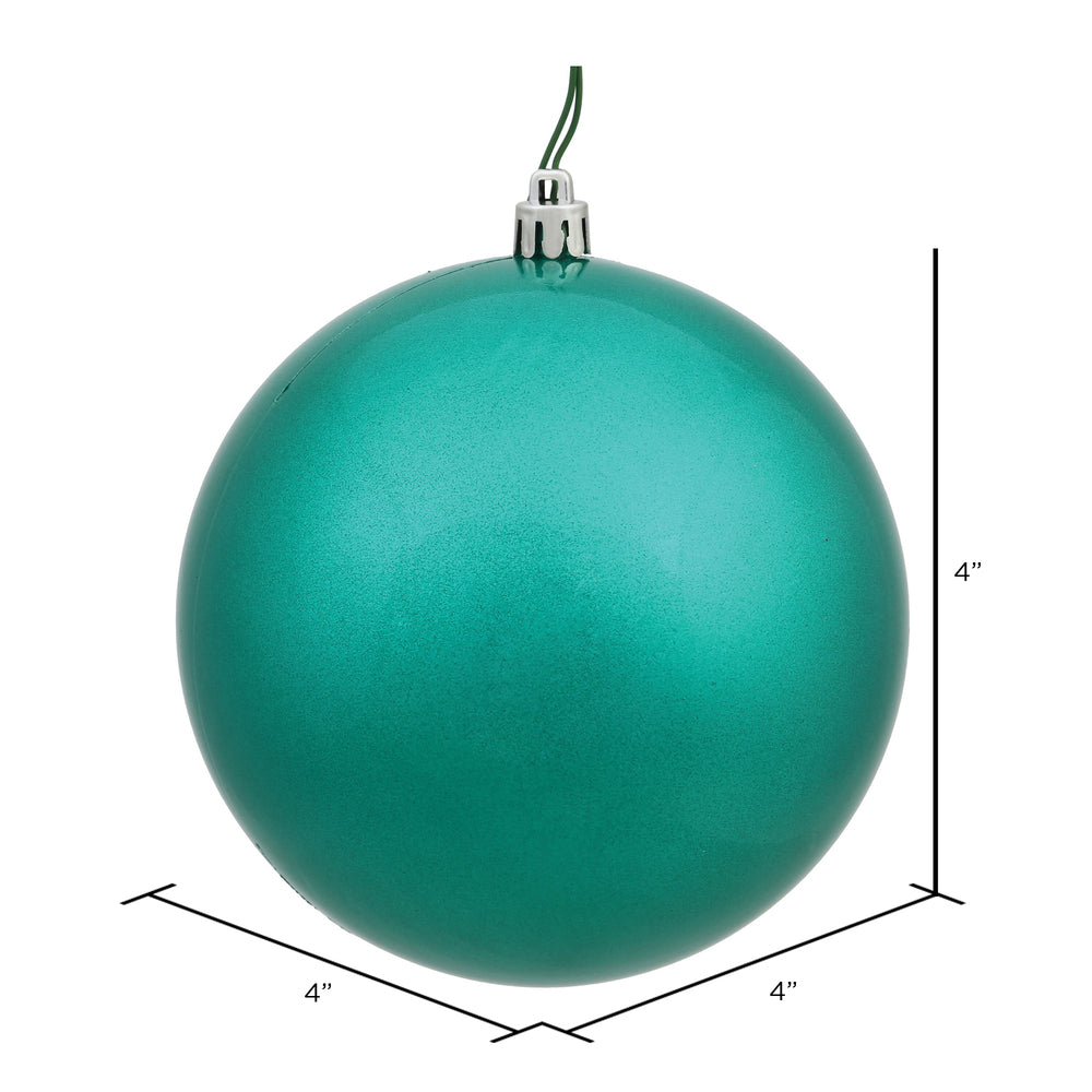 4" Shatterproof Ball Ornament - Teal - Candy - UV Treated - Bag of 6 — view 2