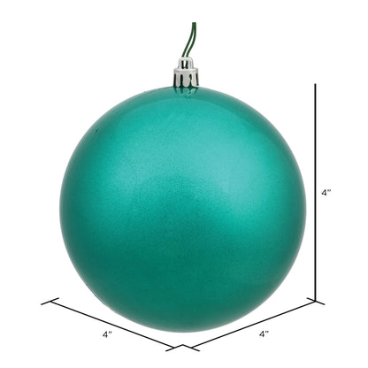 4" Shatterproof Ball Ornament - Teal - Candy - UV Treated - Bag of 6 — view 2