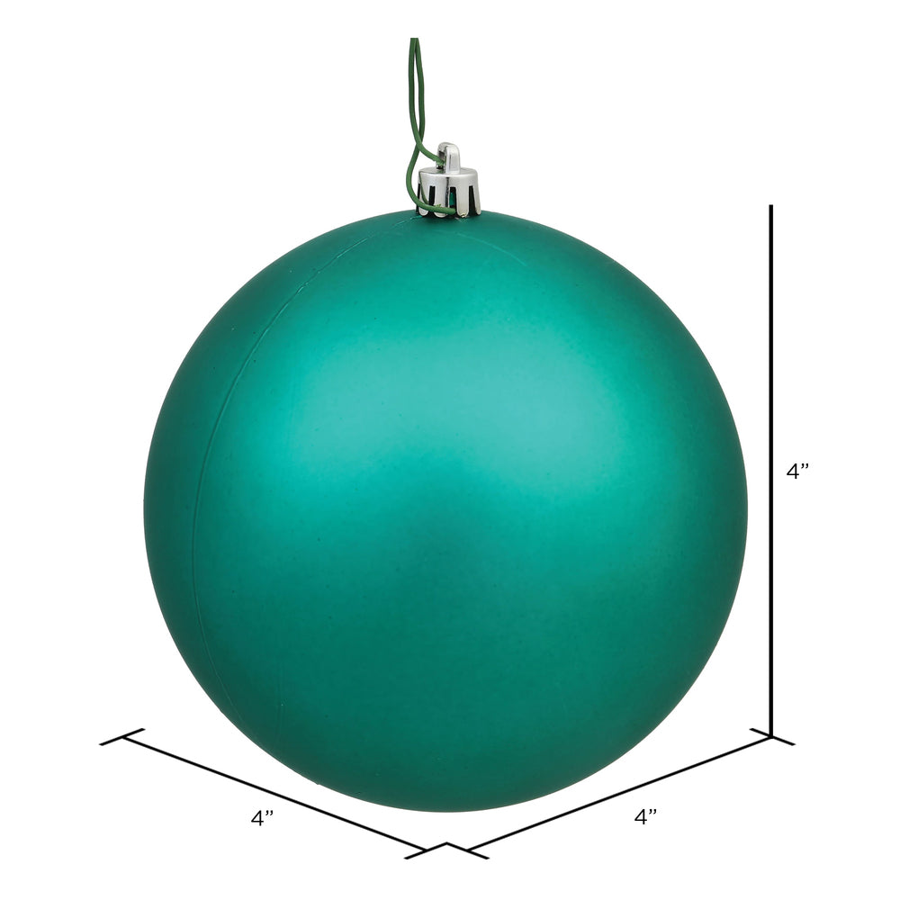4" Shatterproof Ball Ornament - Teal - Matte - UV Treated - Bag of 6 — view 3