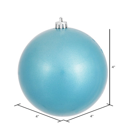 4" Shatterproof Ball Ornament - Turquoise - Candy - UV Treated - Bag of 6 — view 2