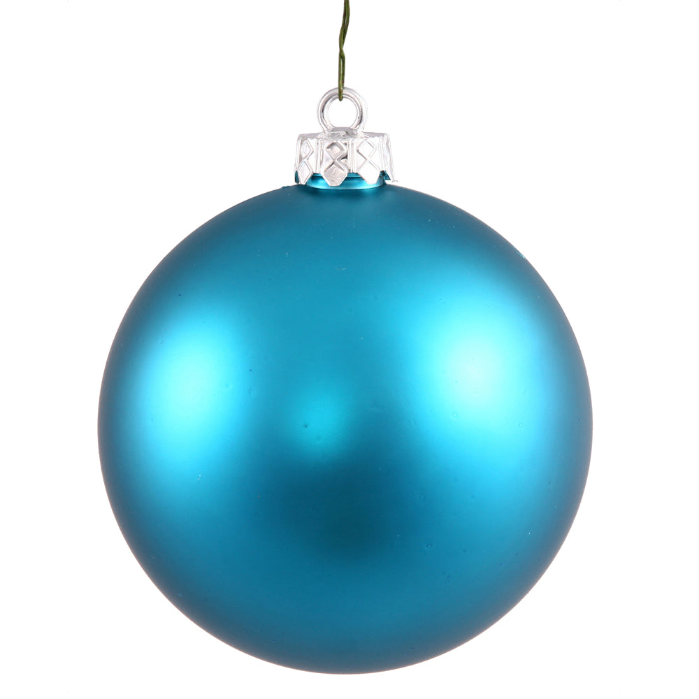4" Shatterproof Ball Ornament - Turquoise - Matte - UV Treated - Bag of 6 — view 1