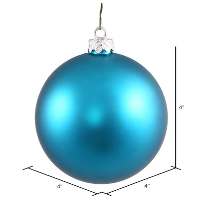 4" Shatterproof Ball Ornament - Turquoise - Matte - UV Treated - Bag of 6 — view 2