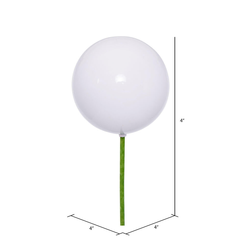 4" UV Treated Ball Ornament - White - Pearl - Set of 6 — view 2
