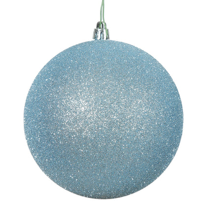 6" Shatterproof Ball Ornament - Baby Blue - Glitter - Bag of 4 — view 1