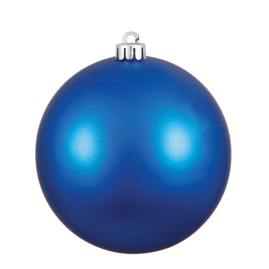 6" Shatterproof Ball Ornament - Blue - Matte - UV Treated - Bag of 4 6" (Set of 4)- Matte (UV)