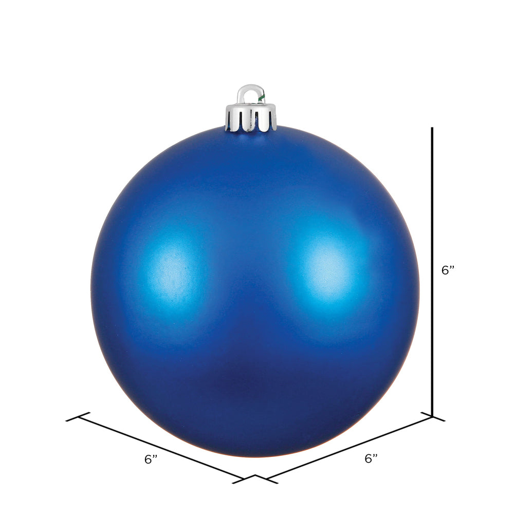 6" Shatterproof Ball Ornament - Blue - Matte - UV Treated - Bag of 4 — view 3