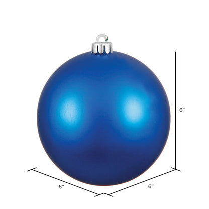 6" Shatterproof Ball Ornament - Blue - Matte - UV Treated - Bag of 4 — view 3