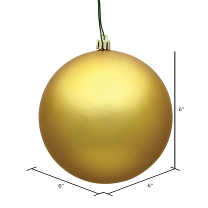 6" Shatterproof Ball Ornament - Gold - Matte - UV Treated - Bag of 4 — view 2