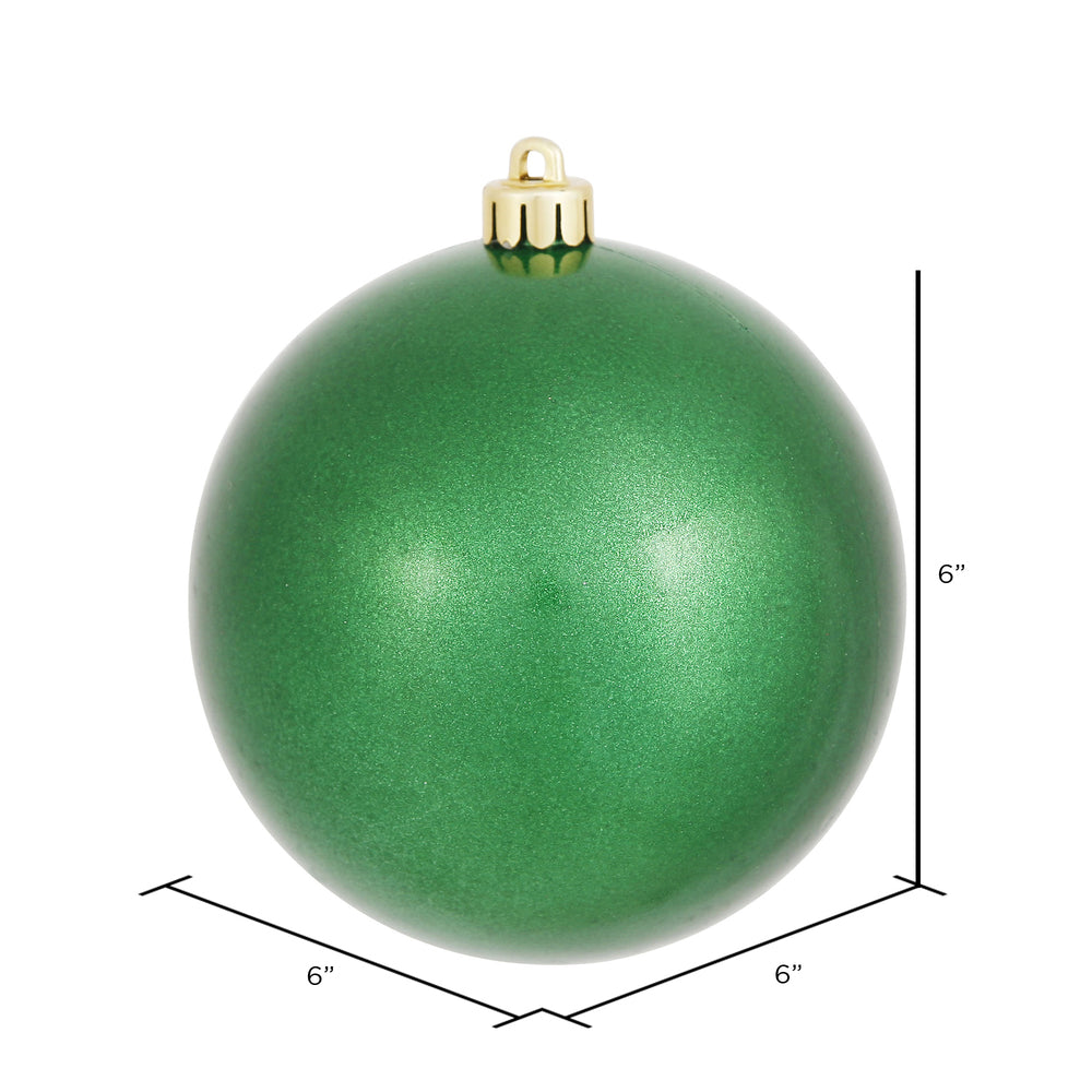 6" Shatterproof Ball Ornament - Green - Candy - UV Treated - Bag of 4 — view 2