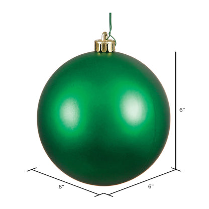 6" Shatterproof Ball Ornament - Green - Matte - UV Treated - Bag of 4 — view 2