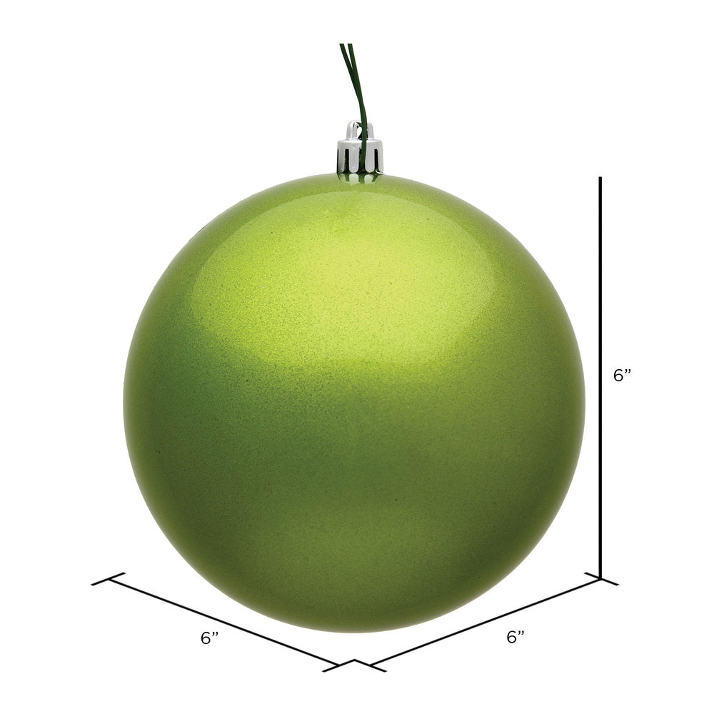 6" Shatterproof Ball Ornament - Lime - Candy - UV Treated - Bag of 4 — view 2