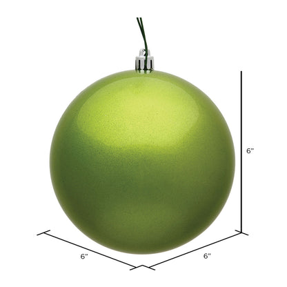 6" Shatterproof Ball Ornament - Lime - Candy - UV Treated - Bag of 4 — view 2