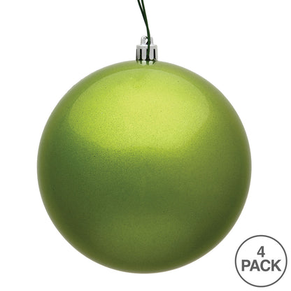6" Shatterproof Ball Ornament - Lime - Candy - UV Treated - Bag of 4 — view 3
