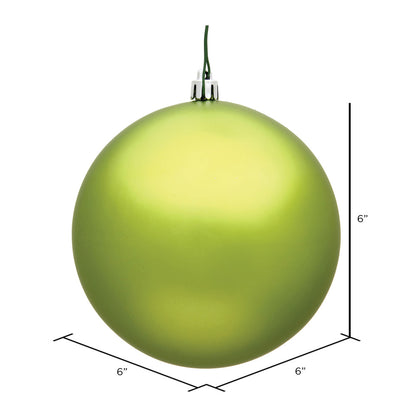 6" Shatterproof Ball Ornament - Lime - Matte - UV Treated - Bag of 4 — view 2