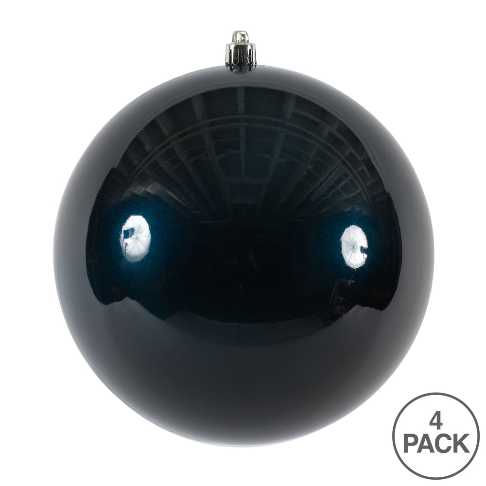 6" Shatterproof Ball Ornament - Midnight Blue - Candy - UV Treated - Bag of 4 — view 2