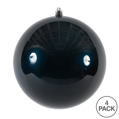 6" Shatterproof Ball Ornament - Midnight Blue - Candy - UV Treated - Bag of 4 — view 2