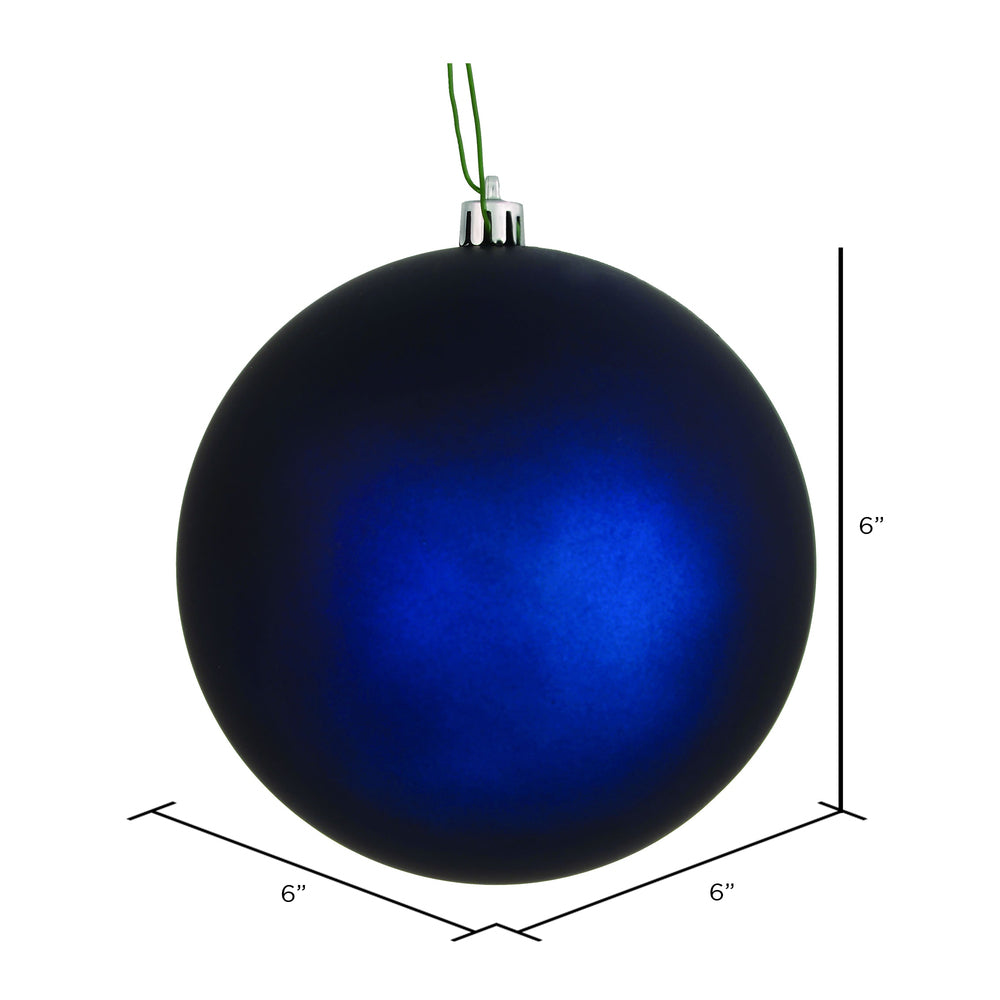 6" Shatterproof Ball Ornament - Midnight Blue - Matte - UV Treated - Bag of 4 — view 2