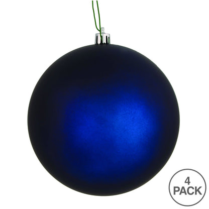 6" Shatterproof Ball Ornament - Midnight Blue - Matte - UV Treated - Bag of 4 — view 3