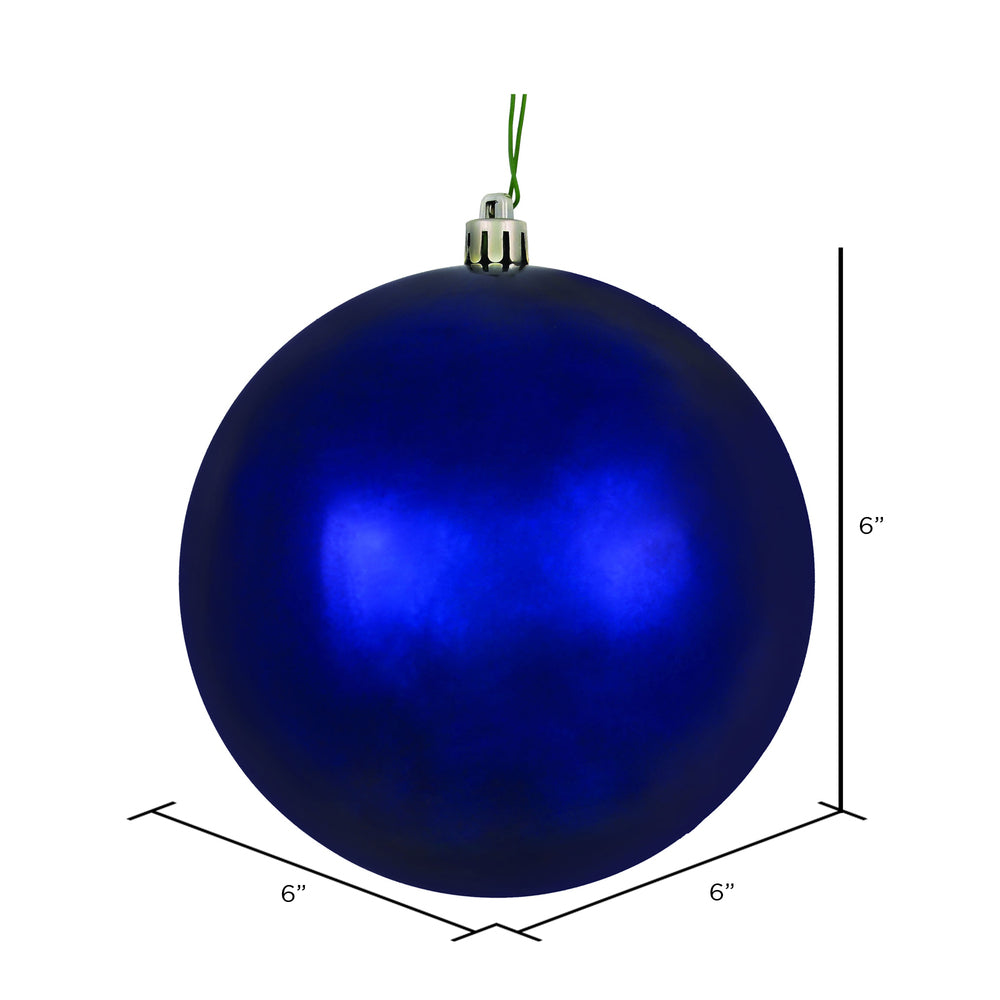 6" Shatterproof Ball Ornament - Midnight Blue - Shiny - UV Treated - Bag of 4 — view 2