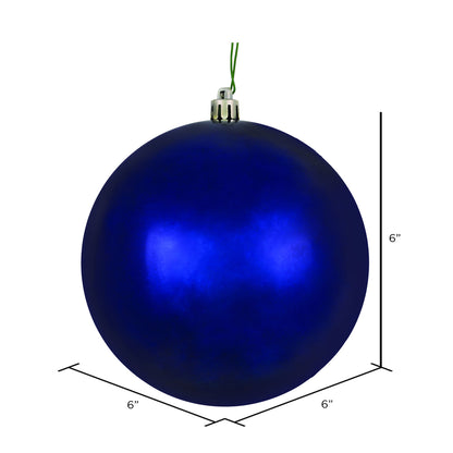 6" Shatterproof Ball Ornament - Midnight Blue - Shiny - UV Treated - Bag of 4 — view 2