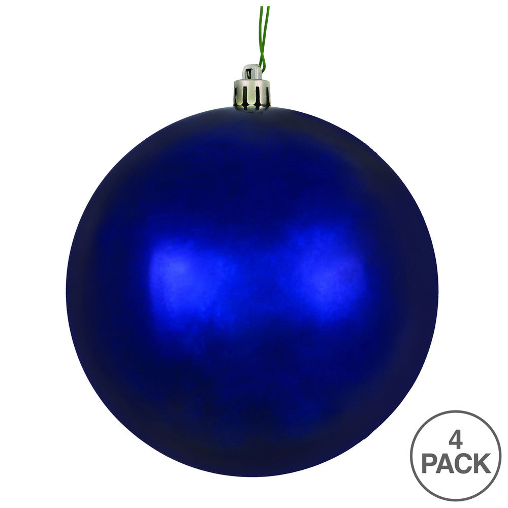 6" Shatterproof Ball Ornament - Midnight Blue - Shiny - UV Treated - Bag of 4 — view 3