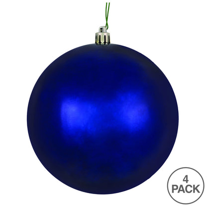 6" Shatterproof Ball Ornament - Midnight Blue - Shiny - UV Treated - Bag of 4 — view 3