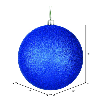 6" Shatterproof Ball Ornament - Midnight Blue - Sequin - Bag of 4 — view 3