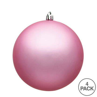 6" Shatterproof Ball Ornament - Pink - Matte - UV Treated - Bag of 4 — view 3