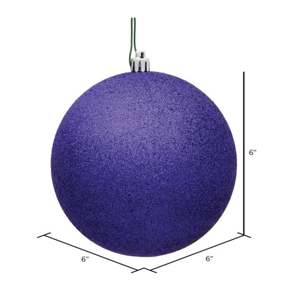 6" Shatterproof Ball Ornament - Purple - Glitter - Bag of 4 — view 2