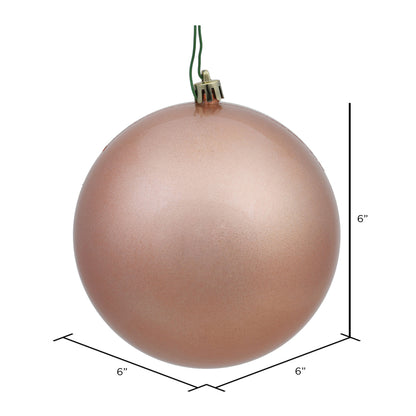 6" Shatterproof Ball Ornament - Rose Gold - Candy - UV Treated - Bag of 4 — view 2
