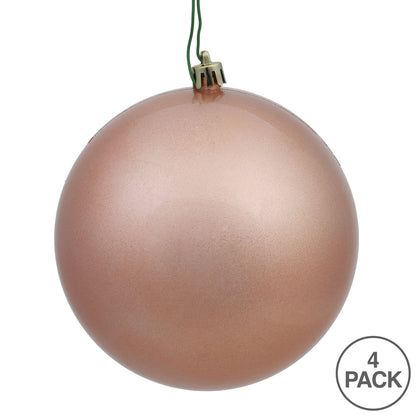 6" Shatterproof Ball Ornament - Rose Gold - Candy - UV Treated - Bag of 4 — view 3
