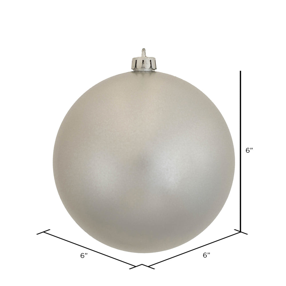 6" Shatterproof Ball Ornament - Silver - Candy - UV Treated - Bag of 4 — view 2