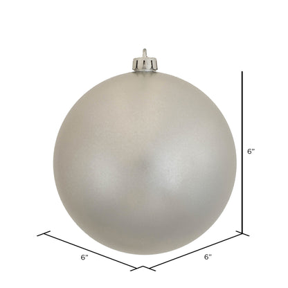 6" Shatterproof Ball Ornament - Silver - Candy - UV Treated - Bag of 4 — view 2