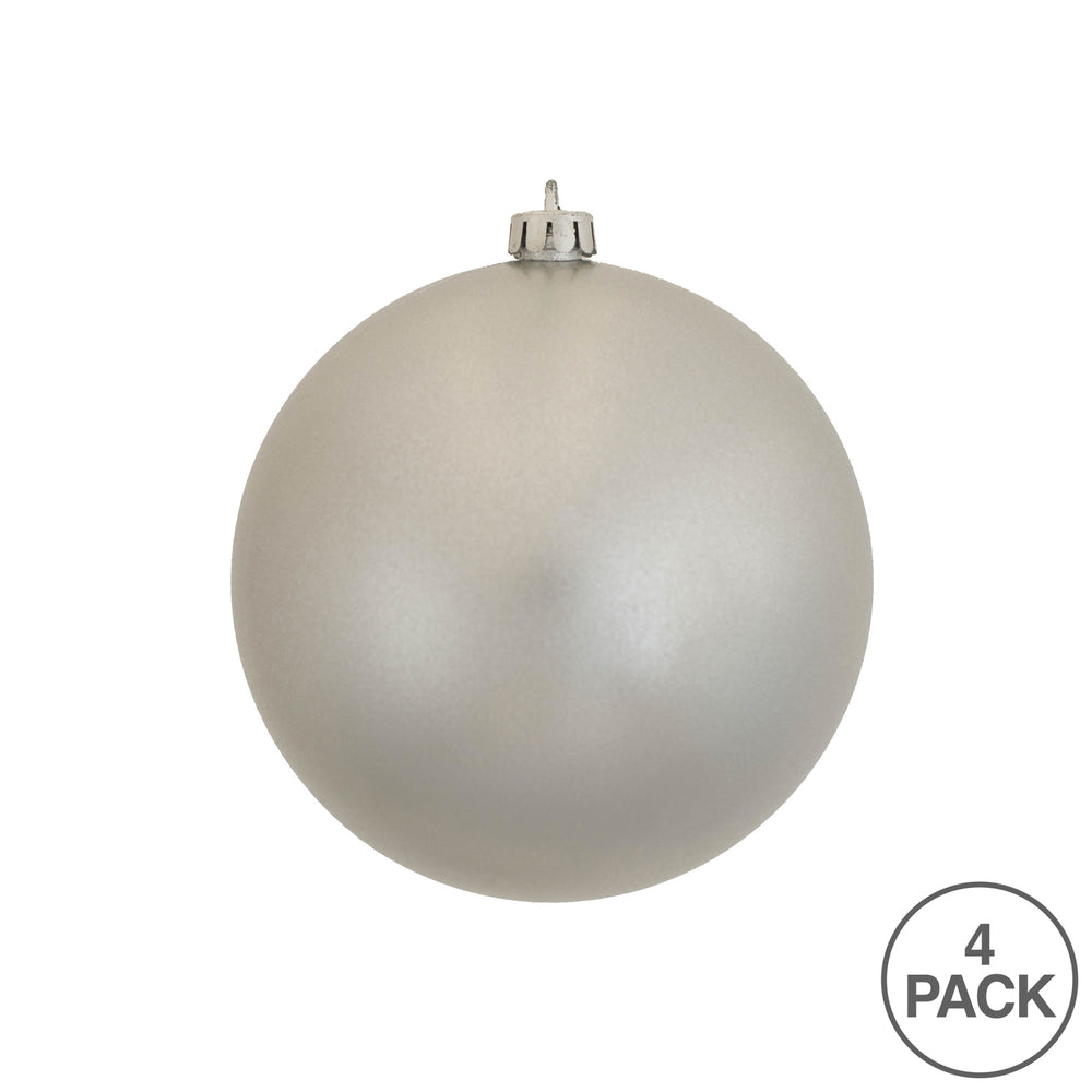 6" Shatterproof Ball Ornament - Silver - Candy - UV Treated - Bag of 4 — view 3
