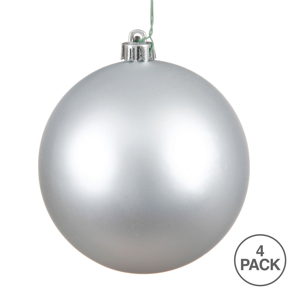 6" Shatterproof Ball Ornament - Silver - Matte - UV Treated - Bag of 4 — view 3